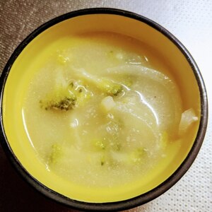 ブロッコリーと玉ねぎの中華スープ